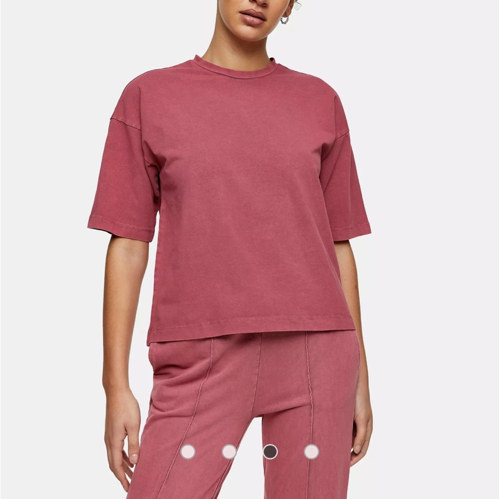 Topshop acid wash oversized T-shirt in rose pink - Picture 4 of 9